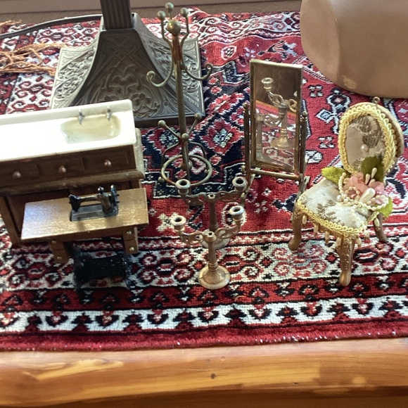 doll house vintage Other - Vintage Dollhouse Furniture Set with Sewing Machine